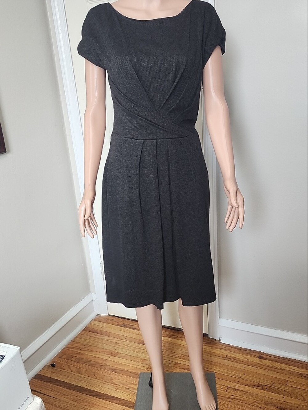 MaxMara Brown Midi Dress with Short Sleeves